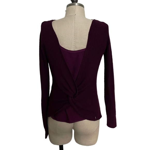 WHBM Purple Boatneck Sweater with Cross-Back Detail Size XXS - Picture 8 of 11